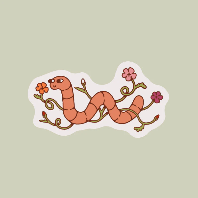 Lesbian Pride Worm Sticker