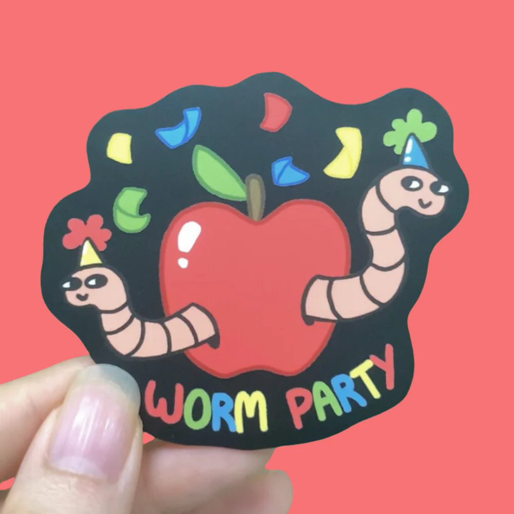 Worm Party Sticker