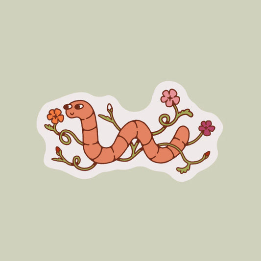 Lesbian Pride Worm Sticker