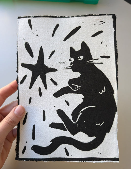 Cat Lino-Print