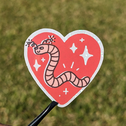 Worm Heart Sticker