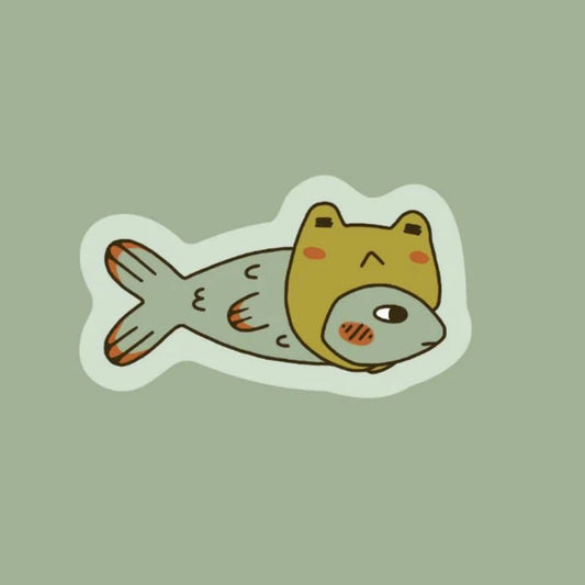 Fish Frog Sticker